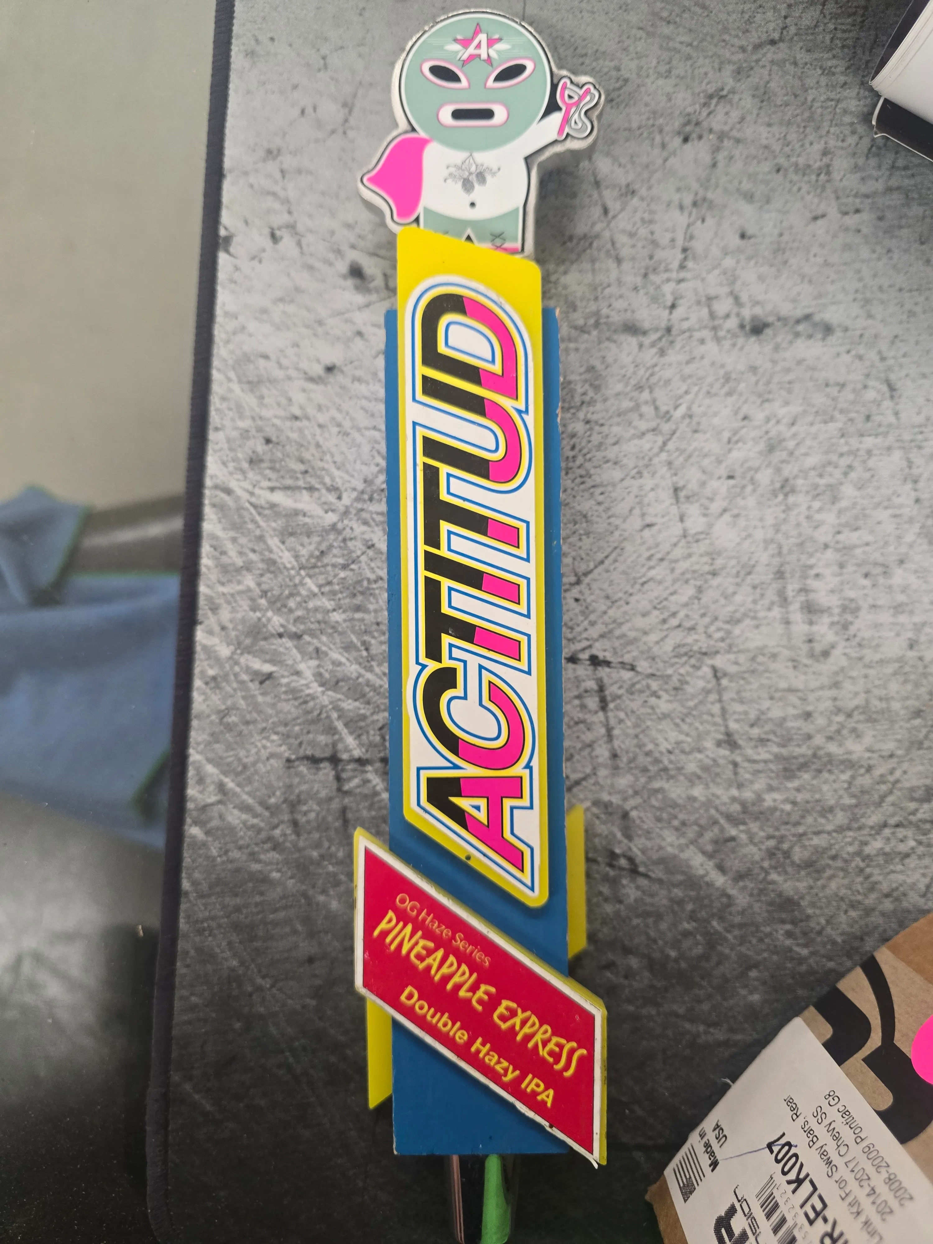 Actitud Brewing Pineapple Express IPA Luchador Beer Tap Handle Kegerator